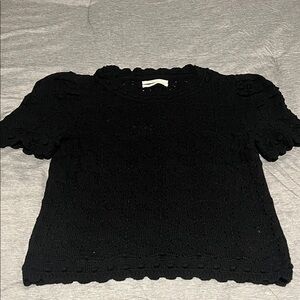 Anthropologie Black Textured Blouse